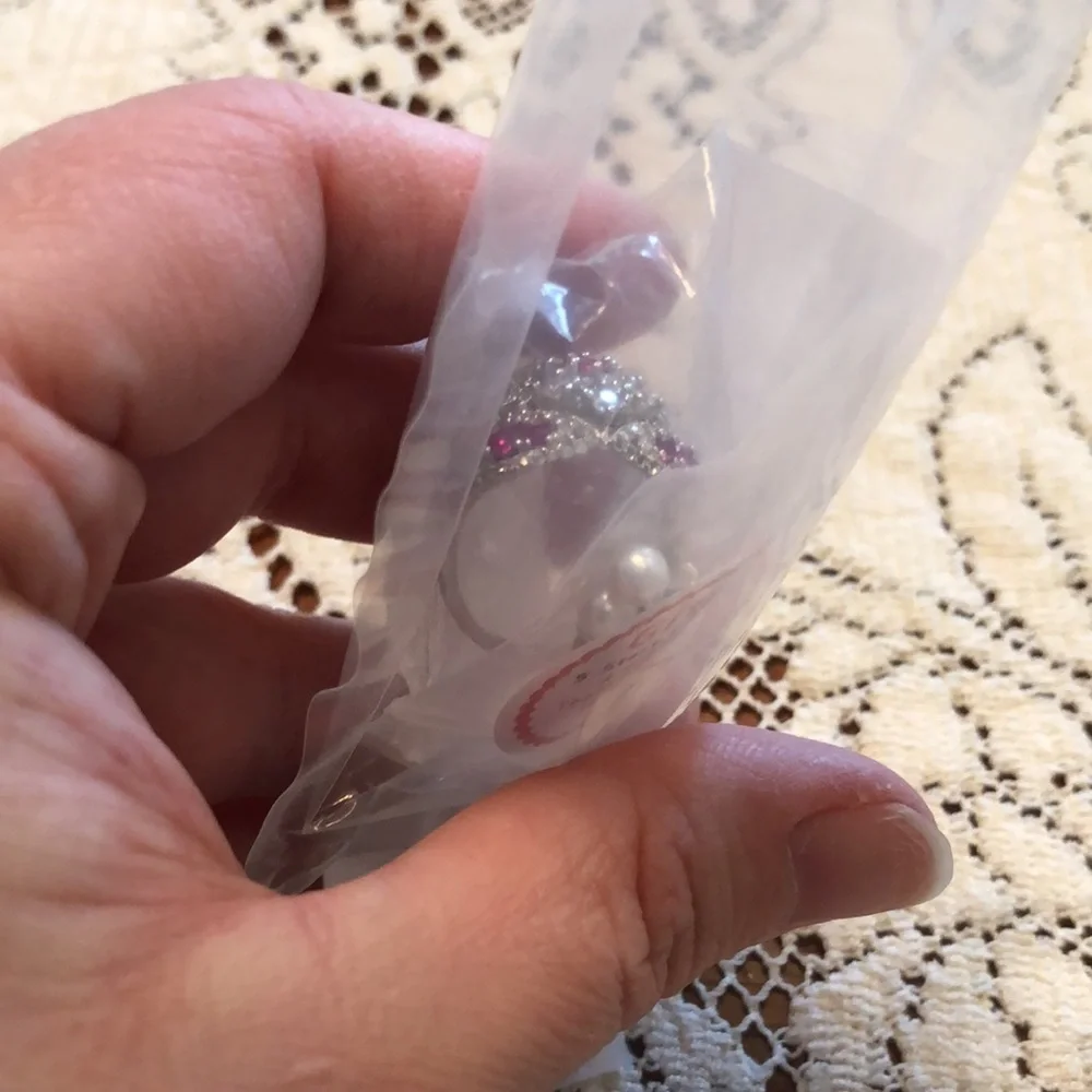 Size 9 Pink / Cubic Zirconia Ring Wedding Engagement Promise Gift